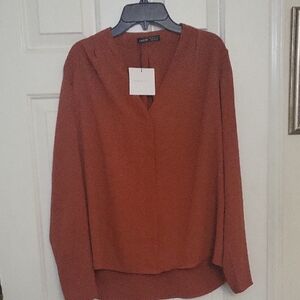 Brand New With Tags, Shein's Back To Basic, Pumpkin Orange Long Sleeve Top
